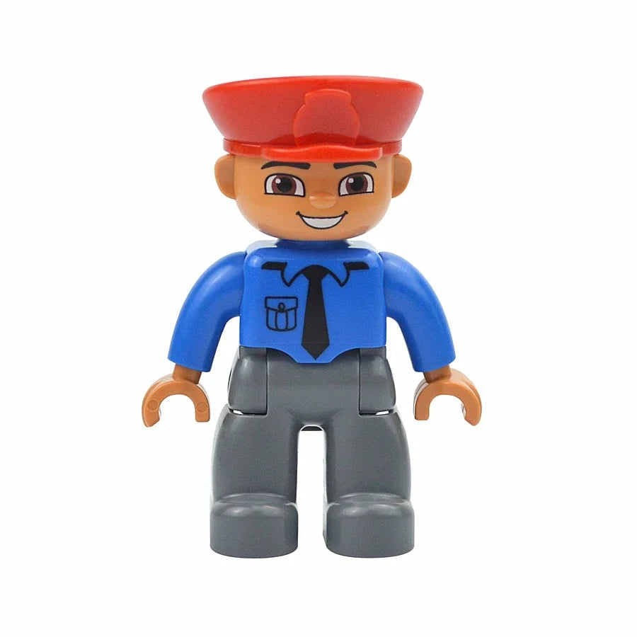 Figures Dolls Big Size Building Blocks Family Action Workers Doctor Police Farmer Compatible Large Bricks Duploes Kid Toys