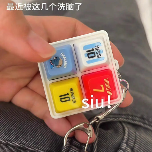Haaland soccer-themed keychain with siu sound and light-up buttons, toy prank gift, bag charm, fun, best gift