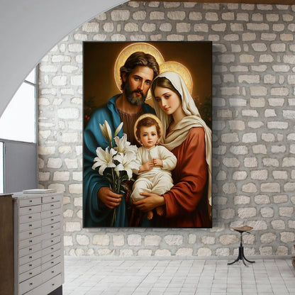 Graffiti Christian Jesus With Child Art Posters Christian Faith Jesus Walking In Flower Field Canvas Painting Bedroom Home Decor