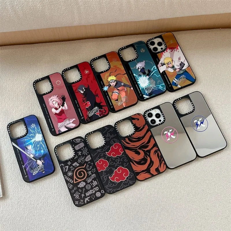 Naruto Anime MagSafe Phone Case for iPhone 15 14 13 12 Promax Mirror Shockproof Fashions Silicone Protective Cover Magnet Case