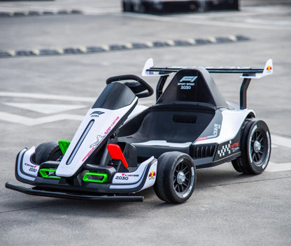 24V14 Battery Drift Children's Four-wheel Kart Electric F1 Parent-child Toy Car with Remote Control and EVA Front Wheel
