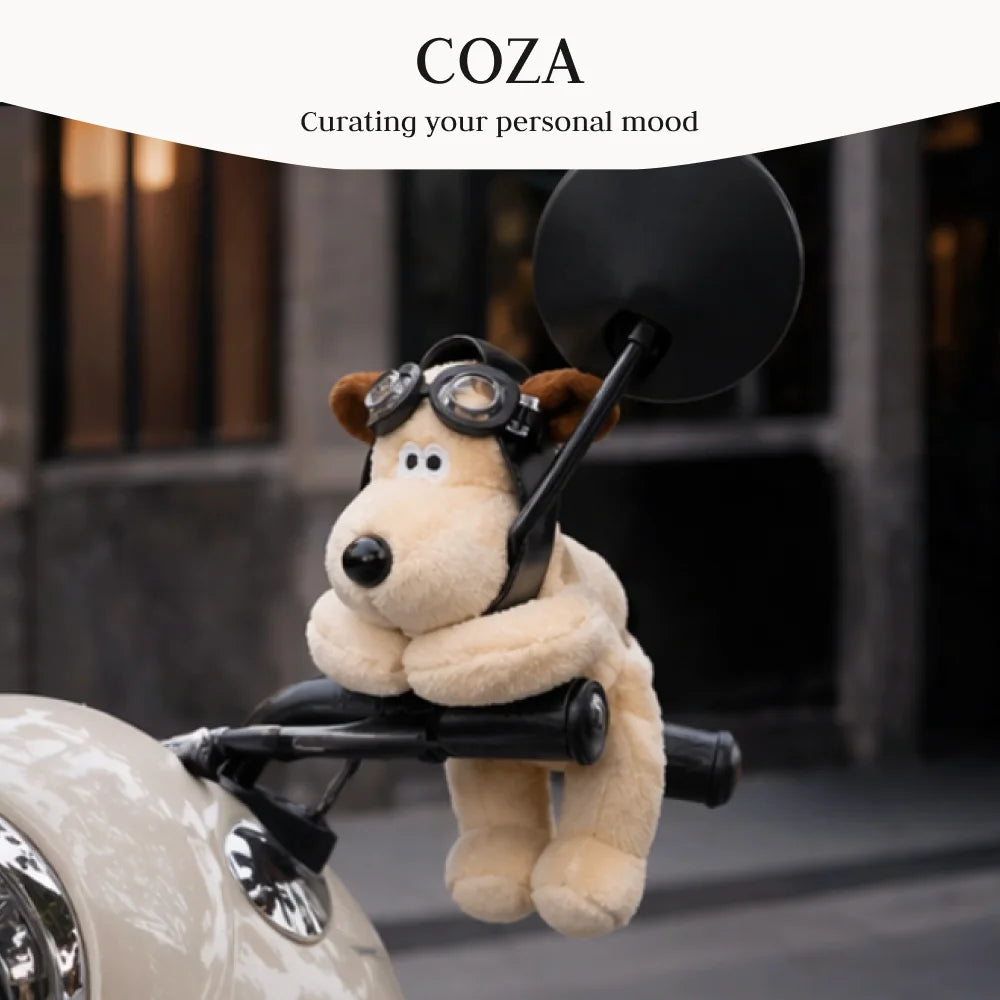 Puppy Turn Signal Switch Ornament Car Wiper Rod Decoration Figure Plush Puppy Interior Accessories Room Door Handle Decoration