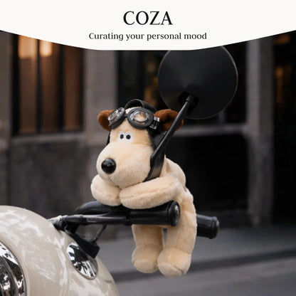 Puppy Turn Signal Switch Ornament Car Wiper Rod Decoration Figure Plush Puppy Interior Accessories Room Door Handle Decoration