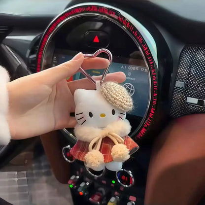 Hello Kitty Super Cute Glasses Junior Doll Bag Pendant Cartoon Cute Plush Doll Keychain