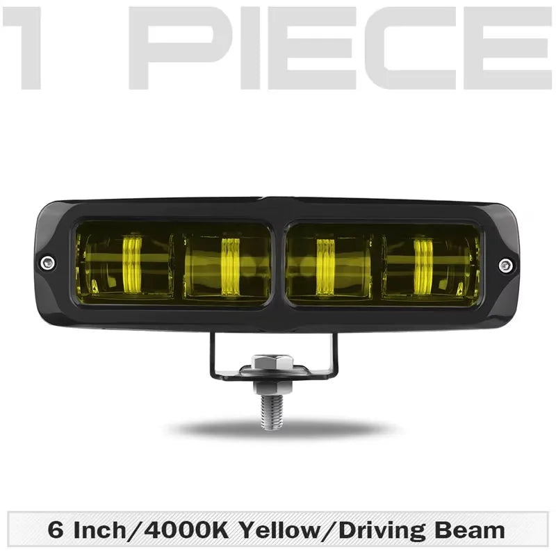6D LED Light Bar 6 Inch 30W LED Work Light Yellow White Fog Light For Car Motorcycle Offroad 4X4 ATV Truck Tractor 12V 24V