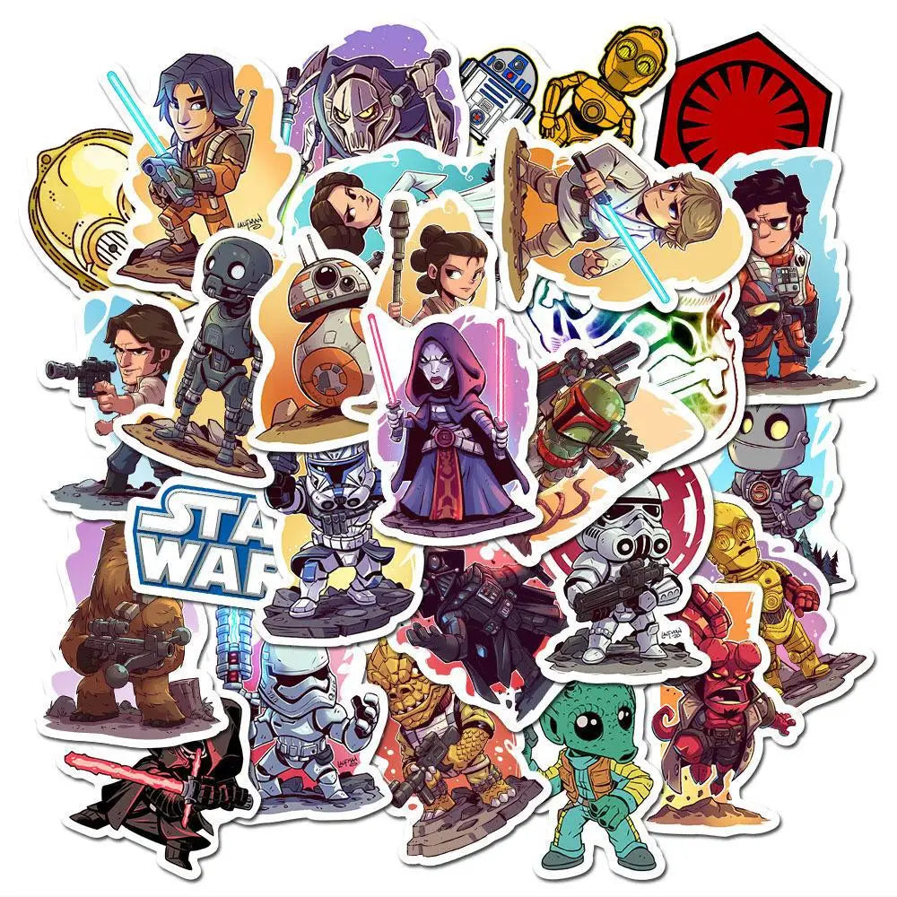 Star Wars 50 PCS Cartoon Sticker DIY Diary Laptop Luggage Skateboard Graffiti Decals Fun for Kid Toys BirthdayGift