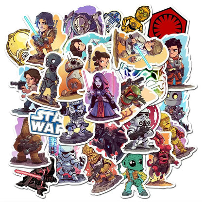 Star Wars 50 PCS Cartoon Sticker DIY Diary Laptop Luggage Skateboard Graffiti Decals Fun for Kid Toys BirthdayGift