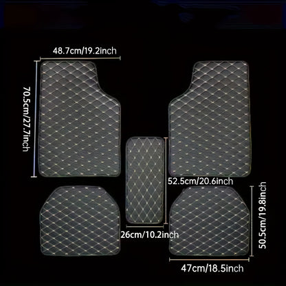 Universal 5Pcs Car Floor Mats PU Leather Waterproof Dust-Proof Auto Foot Pad Protector Pads Fashion Car Foot Pad