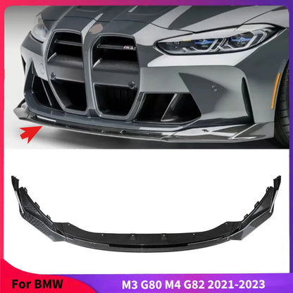 For BMW M3 G80 M4 G82 2021-2023 Car Front Bumper Lower Lip Part Splitters Front Blade Body Kit Guard Protector Cover Accessories