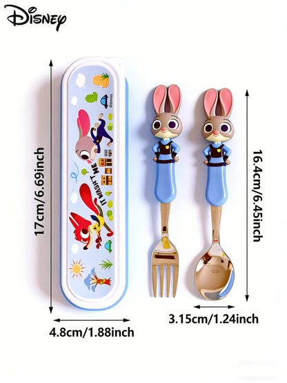 3PCS Disney Officially Licensed Cars Lightning McQueen Stainless Steel Fork Spoon Set Food-Grade Gift for Fans Festive Occasions
