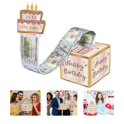 Creative Birthday Money Box for Cash Surprise Money Gift Boxes for Kids Adults Pull Out Happy Birthday Gifts Lucky Gifts