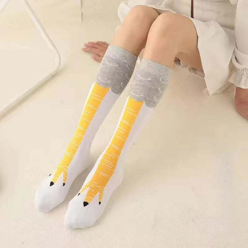 Funny Chicken Paw Stocking Over-knee 50/70CM Pressure Long Stocking for Women Personalized Realistic Chicken Feet Sports Socks #