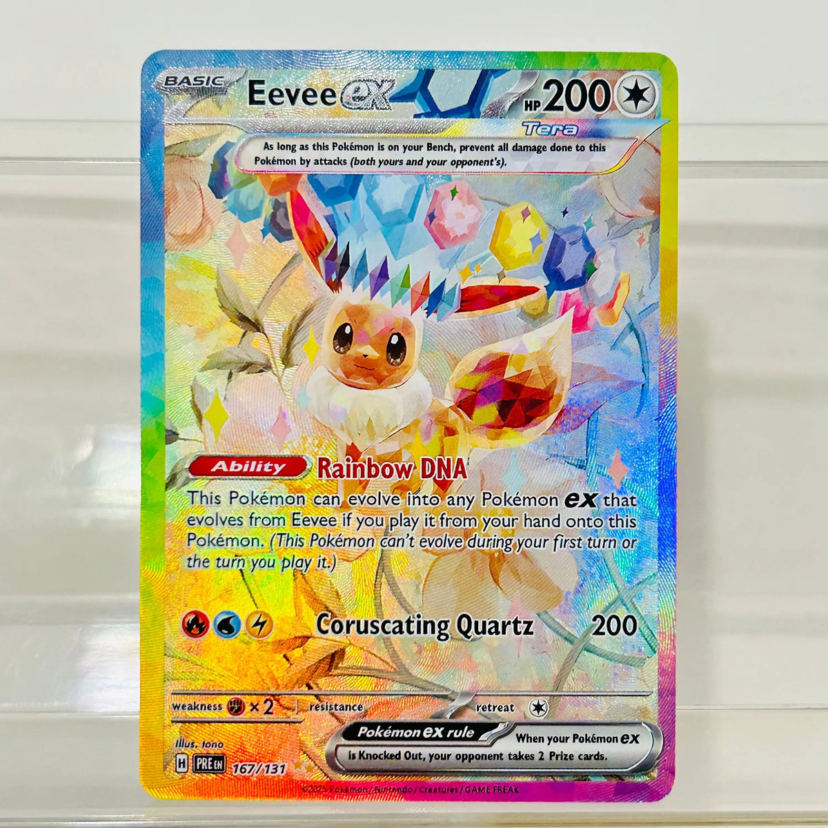 Eevee ex 167/131 English Version DIY Holographic Texture Card Collectible Grade Premium Anime Collection Card