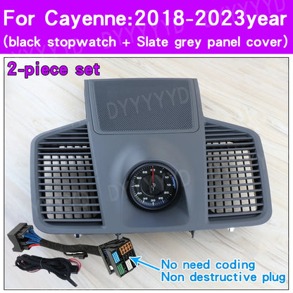 For Porsche Cayenne 9Y0 Stopwatch 2018-2023 Interior Dashboard Central Sportchrono Clock Compass Electronic Meter Accessional