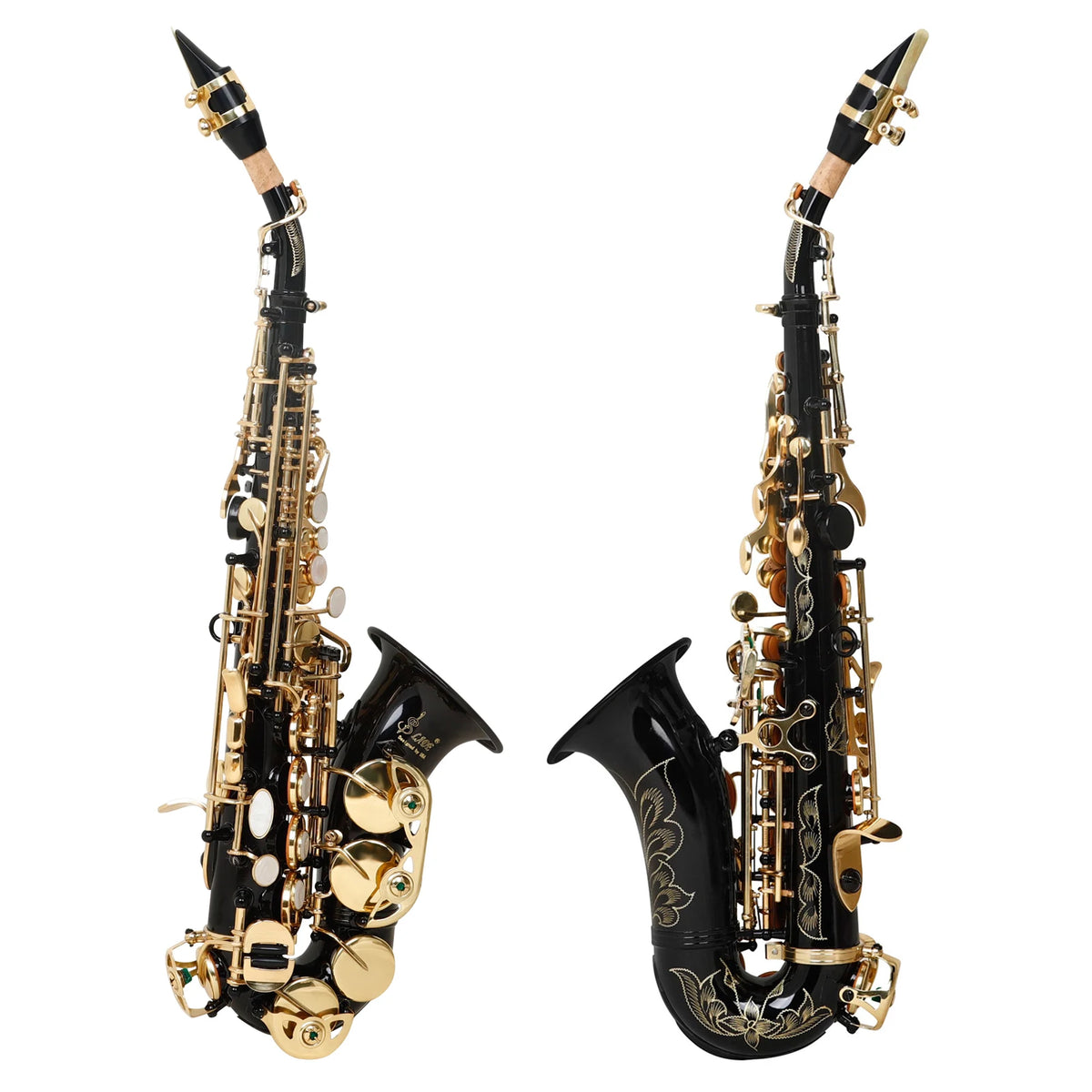 SLADE Soprano Saxophone Bb Flat Sax Brass Body Professional Woodwind Instrument with Case Reed Neck Strap Saxophone Accessories