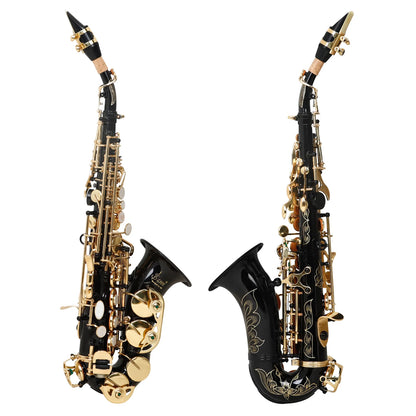 SLADE Soprano Saxophone Bb Flat Sax Brass Body Professional Woodwind Instrument with Case Reed Neck Strap Saxophone Accessories