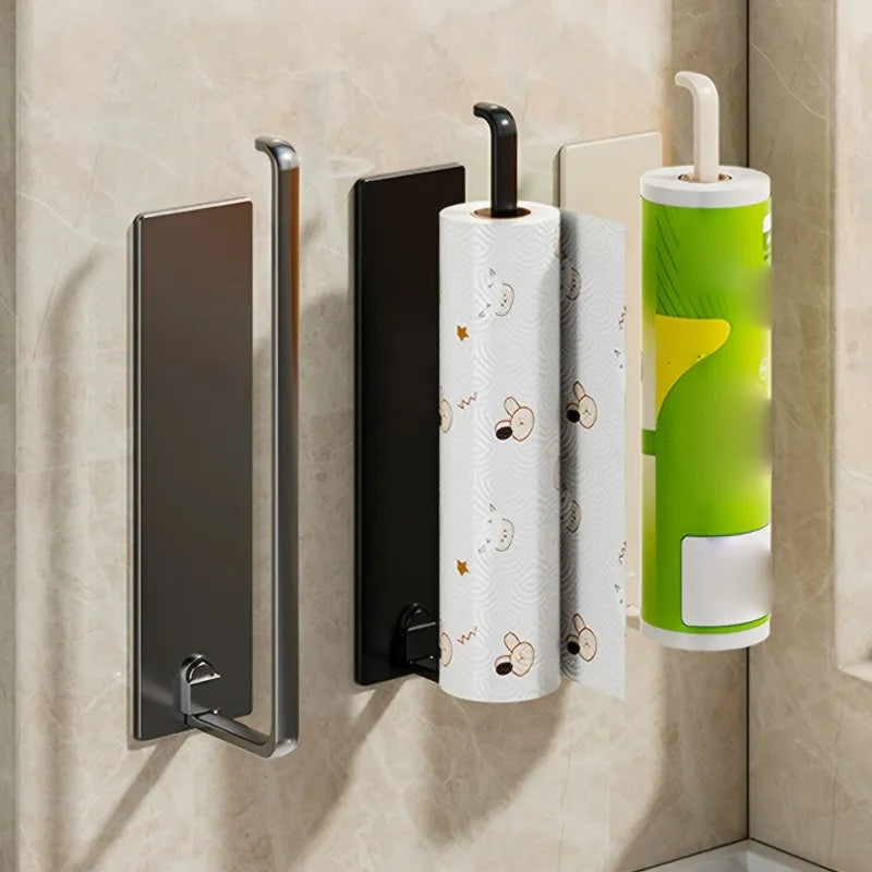 1 PCS Modern Kitchen Tissue and Towel Rack, Made Sturdy Metal, No Need for Drilling Installation, Saves Space, Suitable for Home