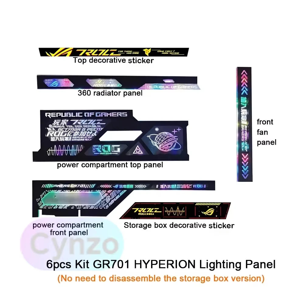 MOD ROG HYPERION Lighting Panel for Asus GR701 Case,5V ARGB AURA SYNC Gamer Cabinet Decoration Lightboard,DIY Laser Refit Plate