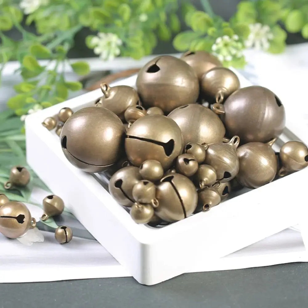 5-50pcs 6/8/10/12/14/16/18/20/25mm Bronze Metal Jingle Bells Loose Beads Festival Party Christmas Decor DIY Crafts Accessories