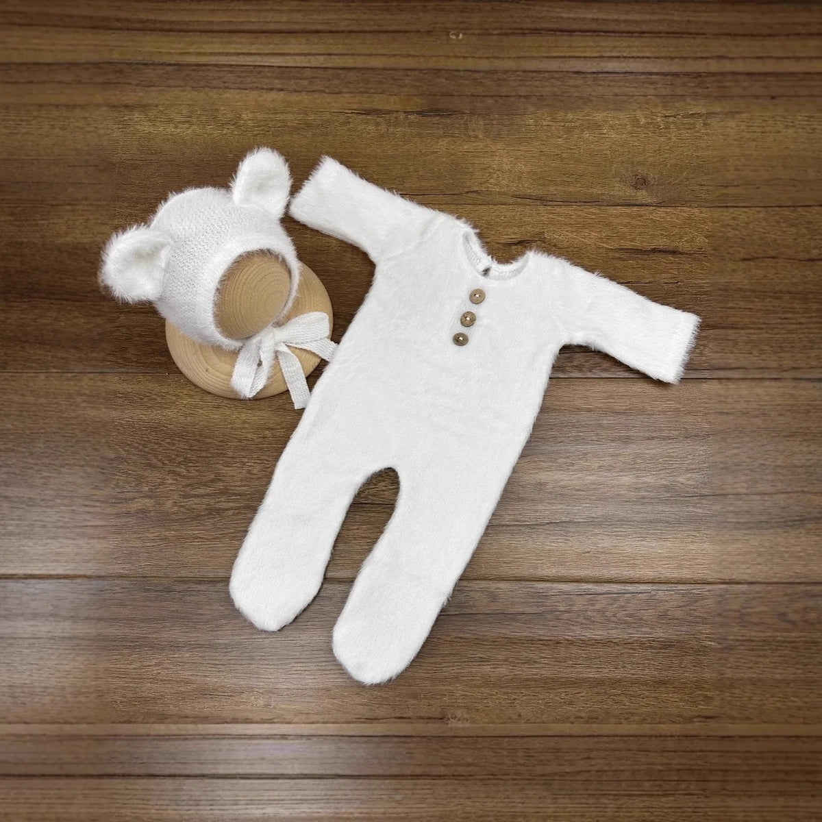 0-1 Month Baby Bear Outfit Newborn Photography Props Jumpers Baby Photo Shoot Clothing