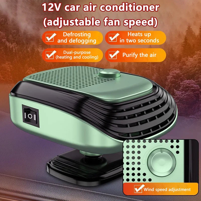 360° Rotation Winter Fast Car Heater 12V/24V Car Heater Fan Large Blowing Area Adjustable Wind Speed Windshield Defogging 2026