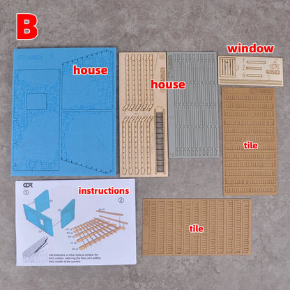 Assembly Architectural Model Building Rural Area Residence Bungalow Countryside Village Diorama Scale Model Kit 1/35 1/32