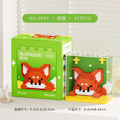 New Cute Zoo Series Fashionable Acrylic Display Box Micro-particle Assembled Building Blocks Toys Educational Gifts