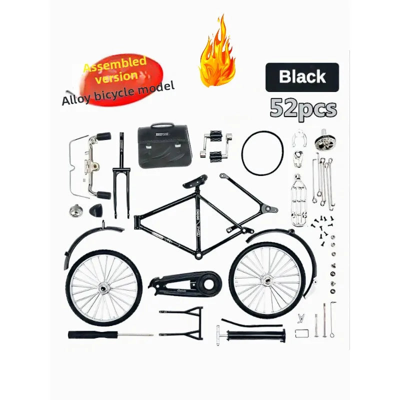 Alloy Bicycle Model, Pressure Melting Assembled Bicycle Toy, Simulation Collectible, Gift, Toy