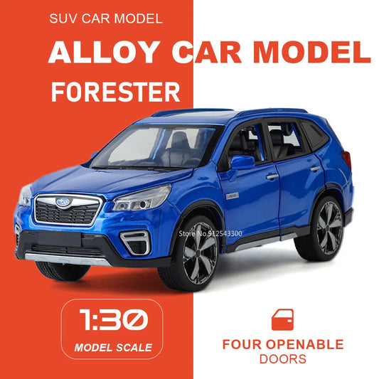 1:30 Scale Forester WRX STI Car Model Toy Doors Opened Pull Back Models Shock Absoption Alloy Body Vehicle Unique Festival Gifts