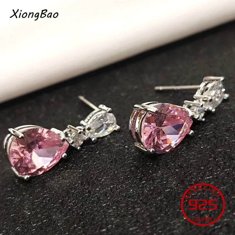 925 Sterling Silver Geometry Asymmetric Earring for Women Girl Simple Office Jewelry Gift Dropshipping