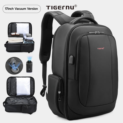 Tigernu Travel Backpacks Vacuum Backpack 14 15.6 17.3inch Laptop Backpack For School Backpack Men Schoolbag Compression Backpack