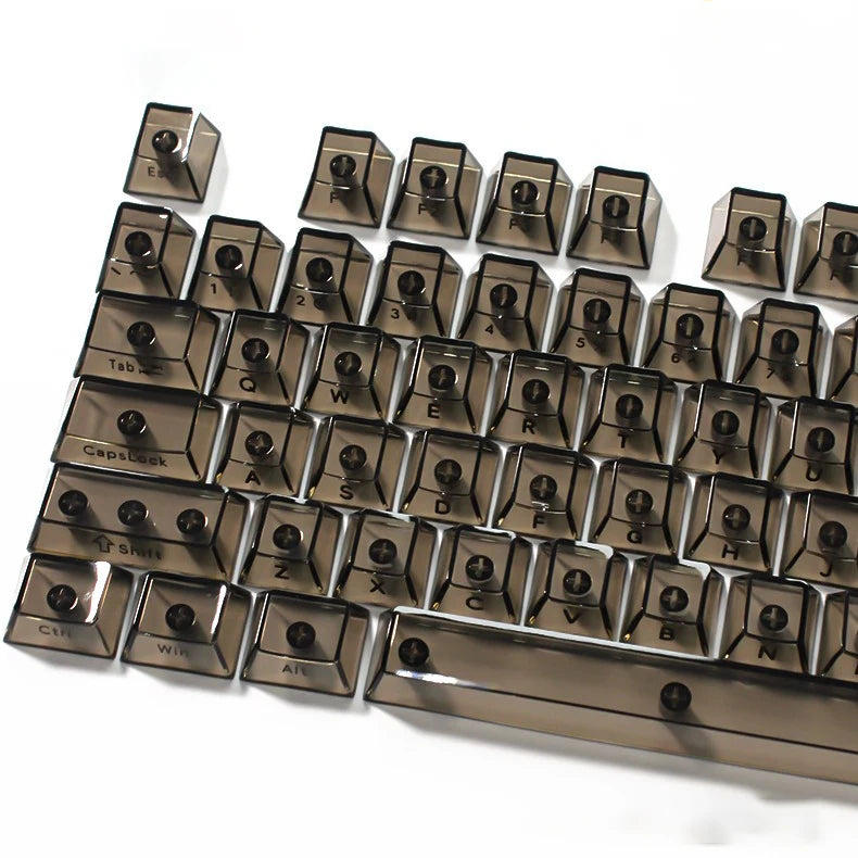 Crystal Transparent Cherry Profile Keycaps For Mechanical Gaming Keyboard ISO Enter PC Key Caps Side Carving Backlit RGB Keycap