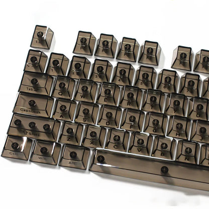 Crystal Transparent Cherry Profile Keycaps For Mechanical Gaming Keyboard ISO Enter PC Key Caps Side Carving Backlit RGB Keycap
