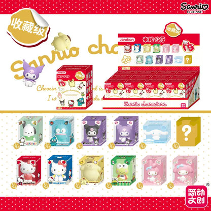 Jandoon Original Sanrio Hello Kitty Blind Box Doll Melody Kuromi Cinnamoroll Pochacco Keroppi Mini Action Figures Model Toy Gift