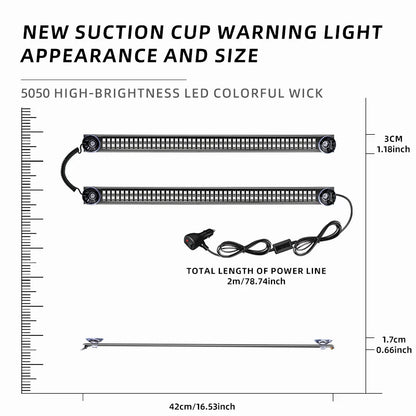 RGB 192LED Auto Roof Windshield Strobe Light 2 In1 LED Flash Warning Signal lamp Truck Windshield Strobe Emergency Car Light