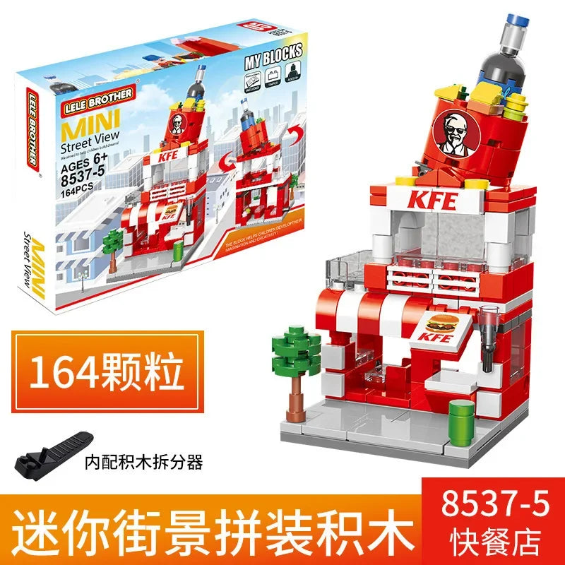 Mini House Building Blocks City Store Street View Snack Street Figures Children's Toys Boys and Girls Gifts Compatible With Lego