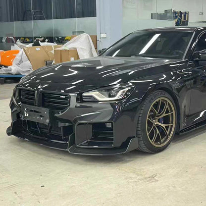 For BMW M2 G87 2022+ Carbon Fiber Car Front Bumper Diverter Spoiler Diffuser Front lip chin Shunt AD Style upgraded Car body kit