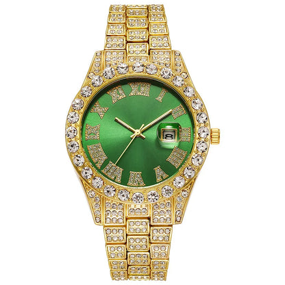 Hot Sale Diamond Watch for Men Luxury Iced Out Watches Calendar Quartz Wristwatches Male Clock Relogio Masculino Drop Shipping