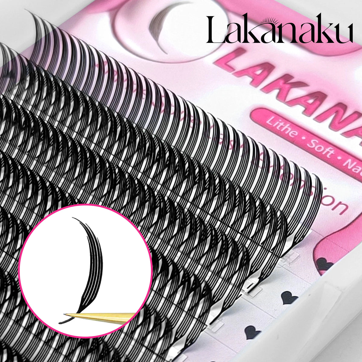 LAKANAKU New Arrival Narrow Spire Lashes Feather Individual Eyelash Extensions C D Cashmere Volume Premade Spikes Eyelashes