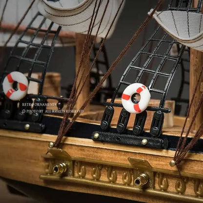 Gift Pirate Ship Model Saig Realistic Miniature In Wood, Marine Decoration Accessories, Modern Arts, Office, Home Decoration