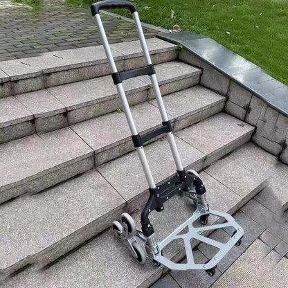 100KG All Terrain Stair Climbing Cart Hand Truck with Bungee Cord Folding Trolley for Upstairs Cargo with 6 Crystal Wheels 트롤리