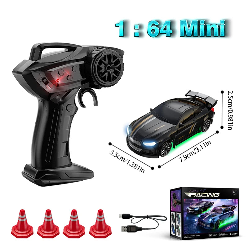 1: 64 Desktop Drift Car Four-Wheel Drive Full Proportion Mini Racing Toy With Rechargeable Battery, Children's Holiday Gift