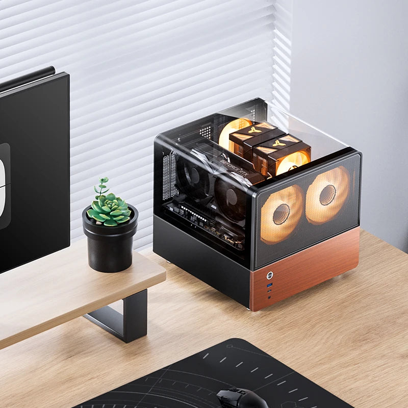 JONSBO V12 MATX Desktop Case Seaview Room Type-c Interface ATX Power Supply Mini Side Transparent Computer Case