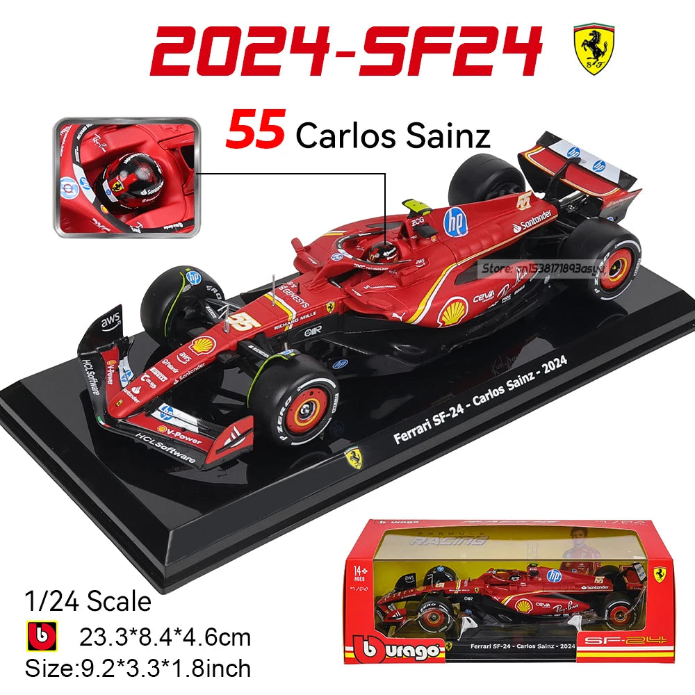Bburago 1:24 2022~2025 F1 serie various style Mercedes-AMG W15 #44Hamilton #63George  Alloy Car Model Ferrari Red Bull McLaren