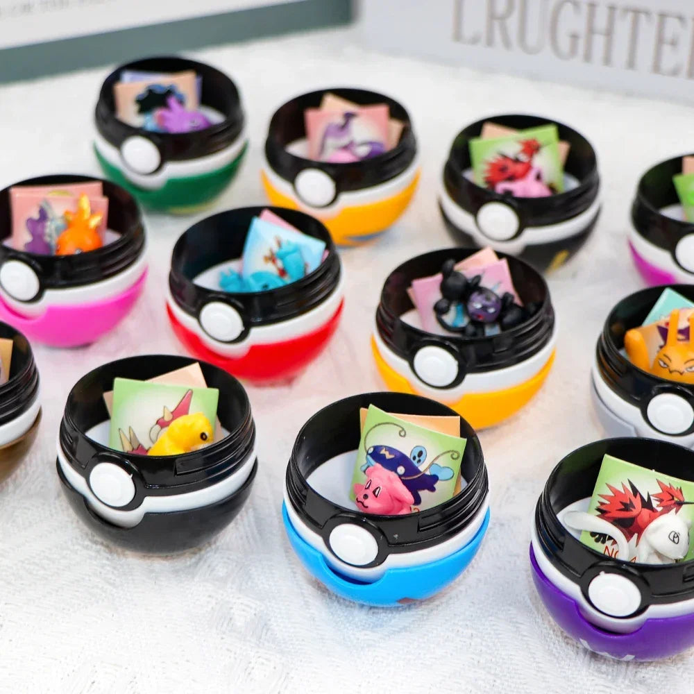 12Pcs Pokemon Pokeball Figure Pikachu Action Figure Cartoon Anime Kawaii Doll Poke Ball Collection Birthday Gifts