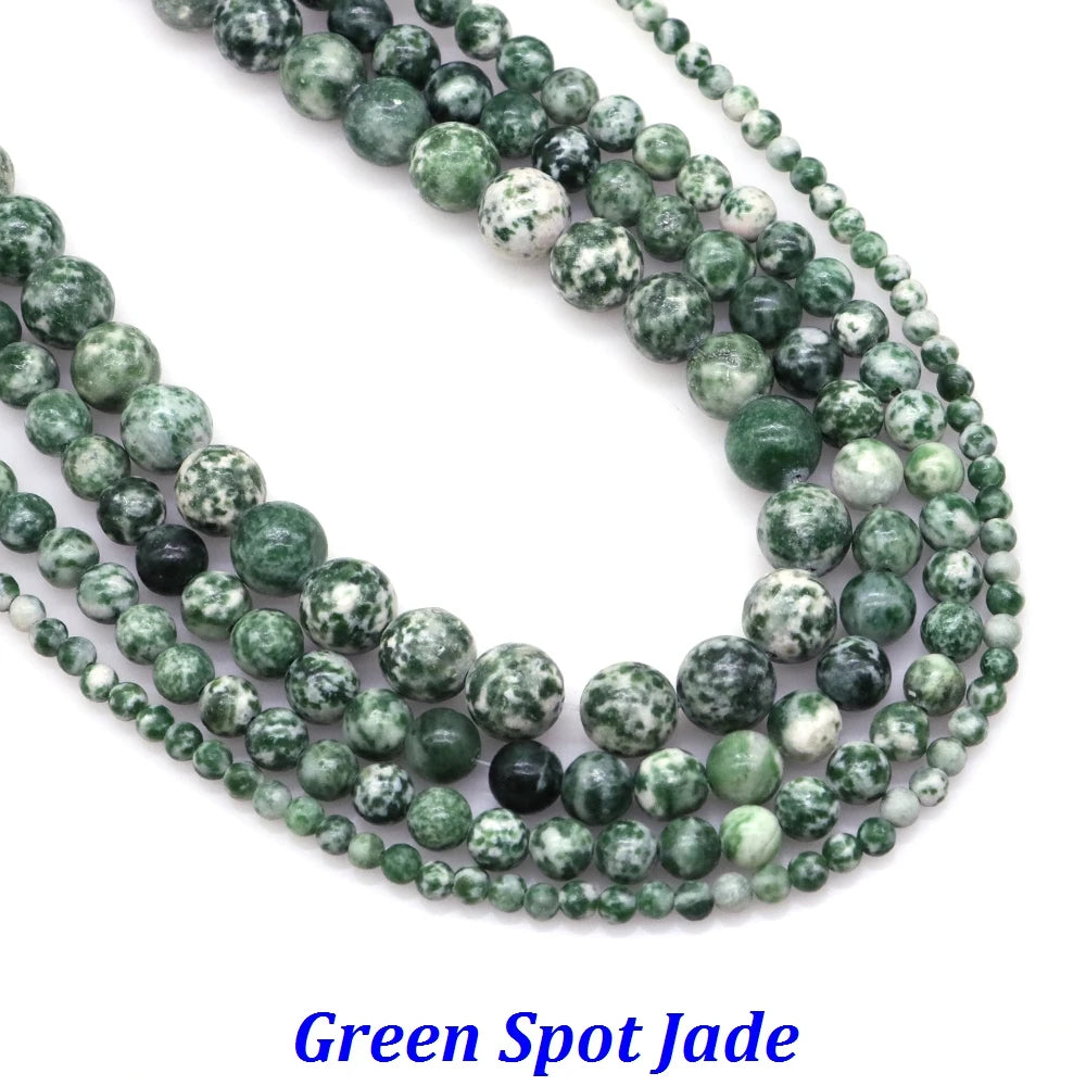 Natural Stone 4 6 8 10mm Round Leopardskin Jaspers Stone Spacer Loose Bead For Jewelry Making DIY Bracelet Needlework Accessorie