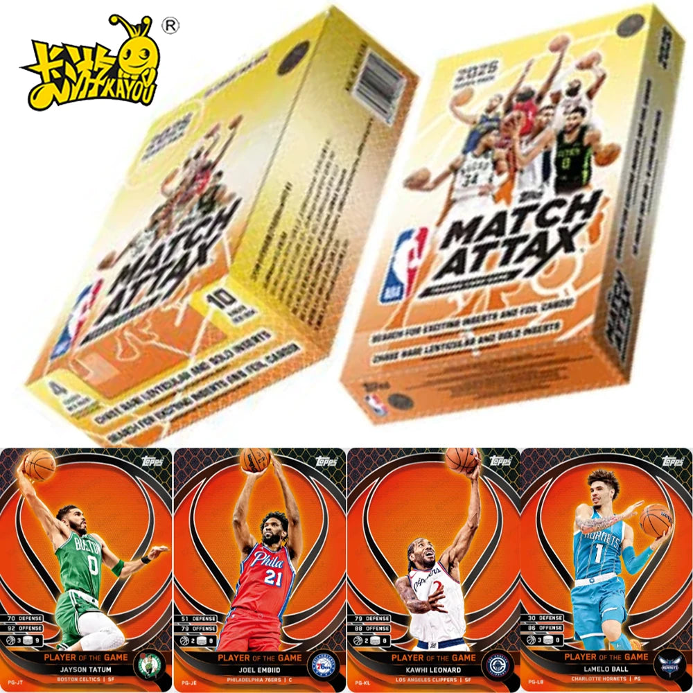 KAYOU NBA 2025 Season Supercharged Starter Pack MATCH ATTAX Basketball Game Cards Power-Up Collector Set Hot Gift Idea for Kids