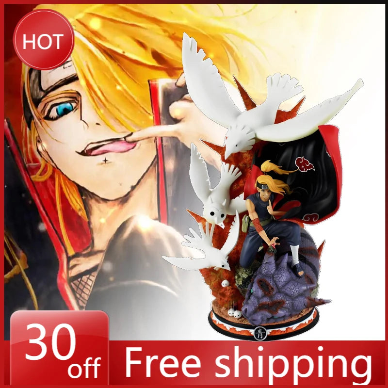 46cm NARUTO Figure Deidara Uzumaki Naruto Anime Action Model Large Statue Pvc Desktop Decorations Christmas Gift Children Gifts