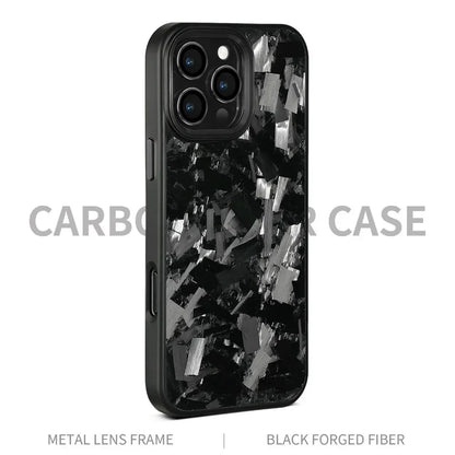 Real Carbon Fiber Armor100% Cover For IPhone 16Promax 15 Pro Max 14 13 12 11 Case Metal Frame Wireless Charge Forged Fiber Cover