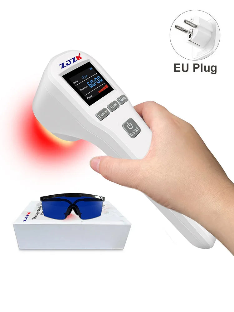 ZJZK Professional Therapeutic Cold Laser Physiotherapy Relax Treatment Massager Laser Therapy Device 808nm 650nm 880mW for Pain